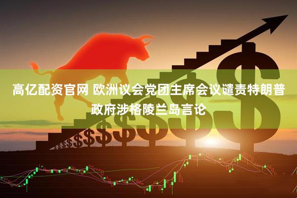 高億配資官網 歐洲議會黨團主席會議譴責特朗普政府涉格陵蘭島言論
